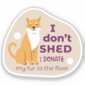 私は可愛い柴犬犬ベージュパープルを流さない シール (正面)