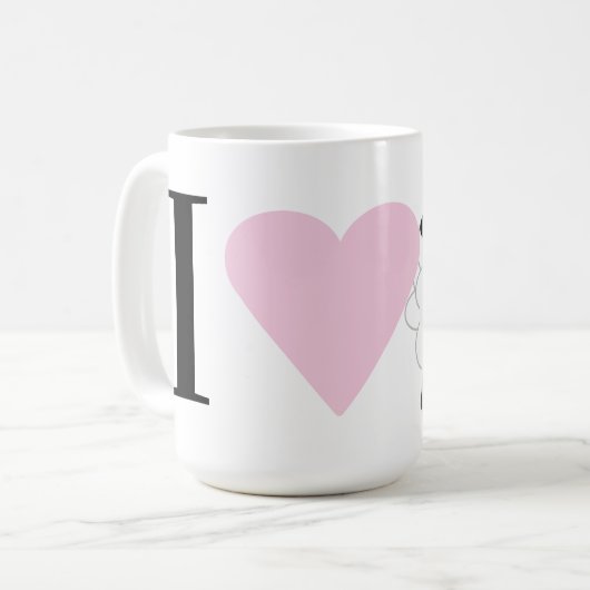 私は可愛い漫画の羊を愛している コーヒーマグカップ (正面左)