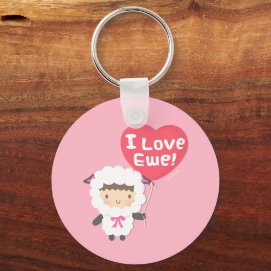 私は可愛い羊のフンのユーモアが大好き キーホルダー (正面)