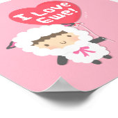 私は可愛い羊のフンのユーモアが大好き ポスター (角)