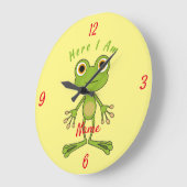 私は可愛い蛙サンダーコーブ  ラージ壁時計 (傾斜)