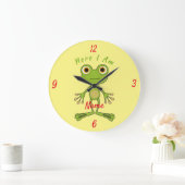 私は可愛い蛙サンダーコーブ  ラージ壁時計 (ホーム)