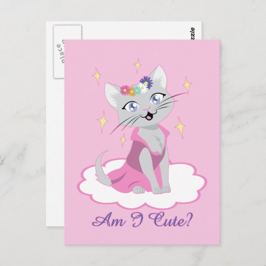 私は可愛い？ ポストカード (正面/裏面)