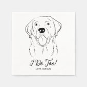私は可愛パーソナライズされたいラブラドール犬結婚の スタンダードカクテルナプキン (正面)