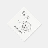 私は可愛パーソナライズされたい犬のプードル結婚ペット スタンダードカクテルナプキン (角)