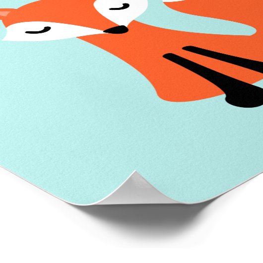 私は可愛読い漫画のキツネ子供部屋ウォールアートが大好き ポスター (角)