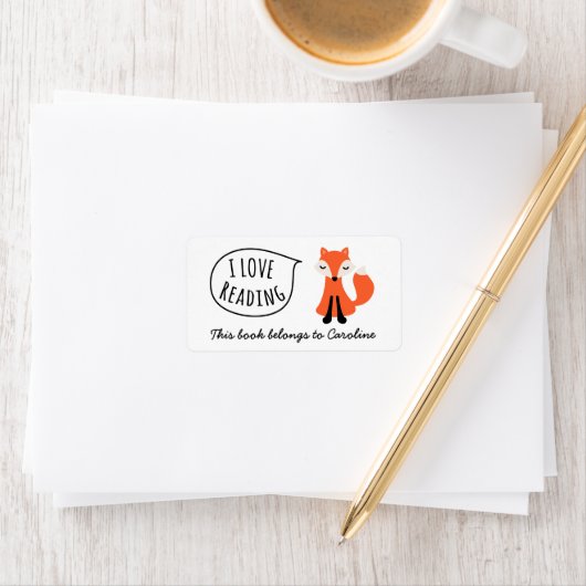 私は可愛読い漫画のキツネ蔵書票本が大好き ラベル (インサイチュ)