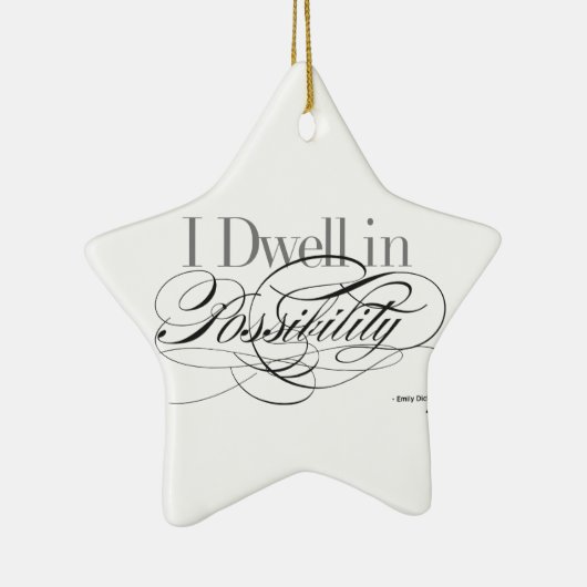 私は可能性-エミリー・ディキンソンの引用文に住みます セラミックオーナメント (右)