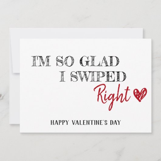 私は右のおもしろいロマンチックなデートすることカードをスワイプして私は非常に嬉しい シーズンカード (正面)