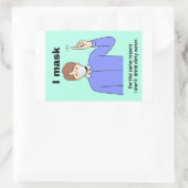 私は同じ理由でマスク私は飲まない紙シール 長方形シール (バッグ)