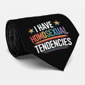 私は同性愛傾向がある LGBTQプライド レインボー ネクタイ (ロール)