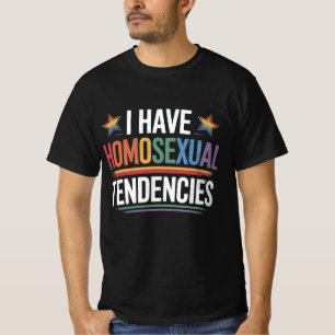 私は同性愛傾向がある LGBTQプライド レインボー Tシャツ