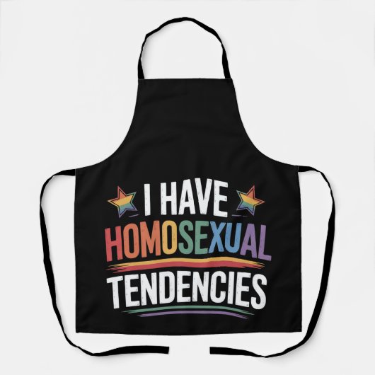 私は同性愛傾向がある LGBTQ Pride レインボー エプロン (正面)