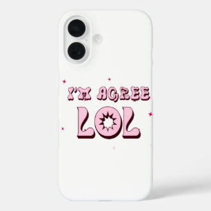 私は同意するLOLおもしろいミームレトロ iPhone 16ケース