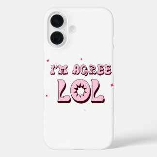 私は同意するLOLおもしろいミームレトロ iPhone 16ケース