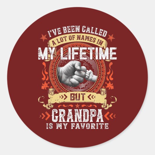 私は名前の多くを呼ばれていたメンズおじいちゃんは私 ラウンドシール (正面)
