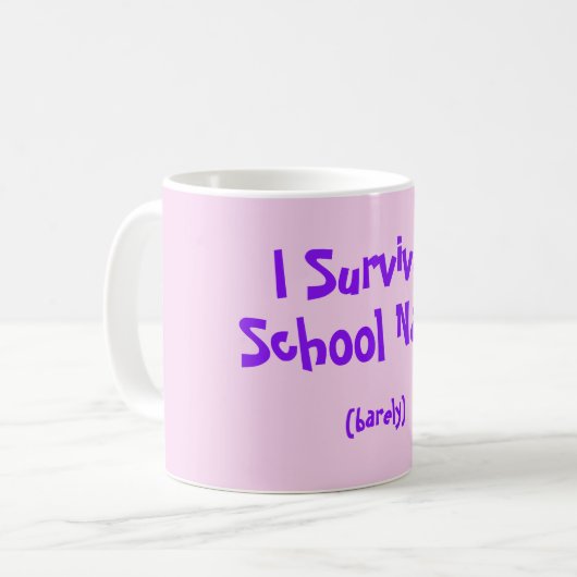 私は名前を挙げられたSchool Mugを生き延びました コーヒーマグカップ (正面左)