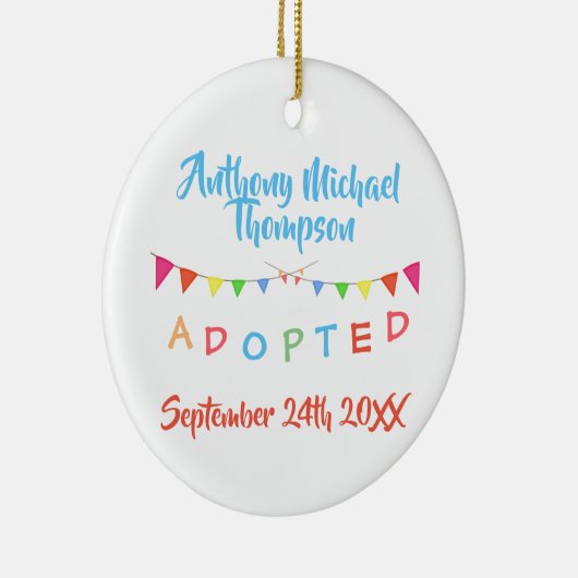 私は名前日付旗のカスタムの採用されました セラミックオーナメント (右)