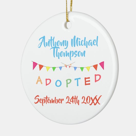 私は名前日付旗のカスタムの採用されました セラミックオーナメント (左)