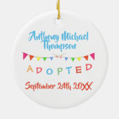 私は名前日付旗のカスタムの採用されました セラミックオーナメント (裏面)