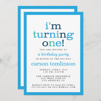 私は向きを変える！ブルー·ファーモダンスト·バースデー·パーティー 招待状