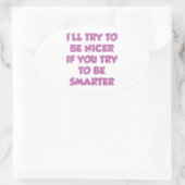 私は君が元気になれるよもしうにしてみる頭が切れる 楕円形シール (バッグ)