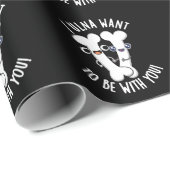 私は君と一緒にいたいのおもしろいBone Pun Dark BG ラッピングペーパー (ロールコーナー)