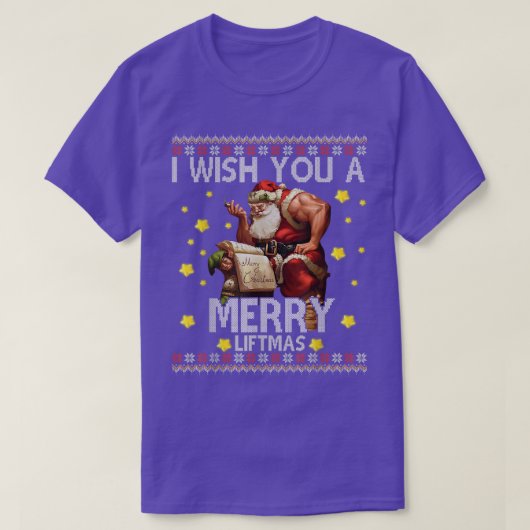 私は君に人生のメリー醜いクリスマスサンタを願う Tシャツ (デザイン正面)