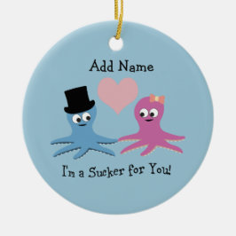 私は君に弱っている！かわいいオクトピ セラミックオーナメント