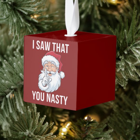 私は君のクリスマス扱いにくを見おもしろいた笑わされる キューブオーナメント (ツリー)