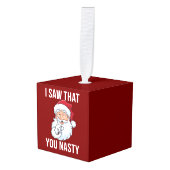 私は君のクリスマス扱いにくを見おもしろいた笑わされる キューブオーナメント (正面アングル)