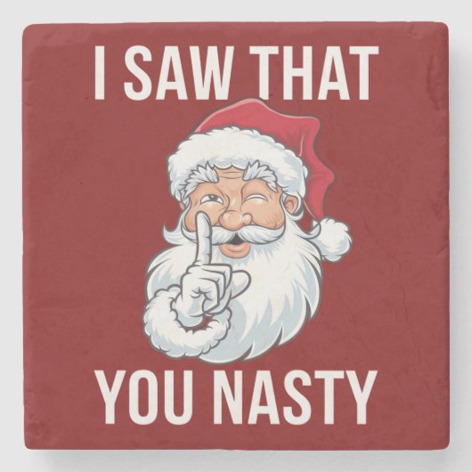 私は君のクリスマス扱いにくを見おもしろいた笑わされる ストーンコースター (正面)