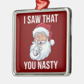 私は君のクリスマス扱いにくを見おもしろいた笑わされる メタルオーナメント (左)