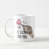 私は君のスケルトン手のバレンタインデンの吸盤だ コーヒーマグカップ (左)