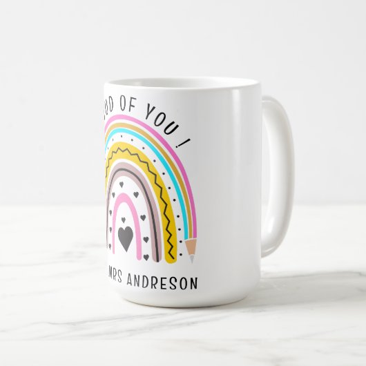 私は君の誇りを持った先生カラフル勇気付けられる コーヒーマグカップ (正面右)