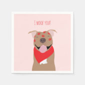 私は君アメリカのブルドッグキスマーク スタンダードカクテルナプキン (正面)