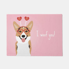 私は君コーギドッグバレンタインデーを愛する ドアマット