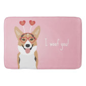 私は君コーギドッグバレンタインデーを愛する バスマット (正面)