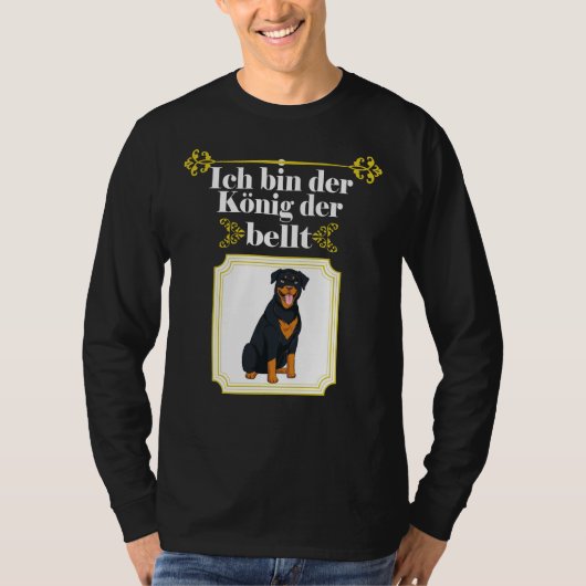 私は吠える王ロットワイラー犬 Tシャツ (正面)