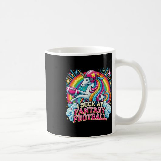 私は吸ファンタジーサッカーUnicorn Rainbow Loser G コーヒーマグカップ (右)