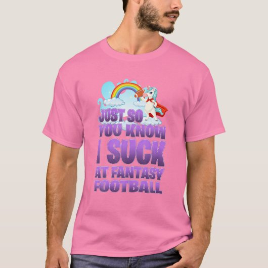 私は吸ファンタジーサッカーUnicorn Rainbow Loser M Tシャツ (正面)