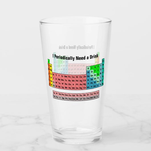 私は周期的に飲み物の周期表を必要とします タンブラーグラス (正面)