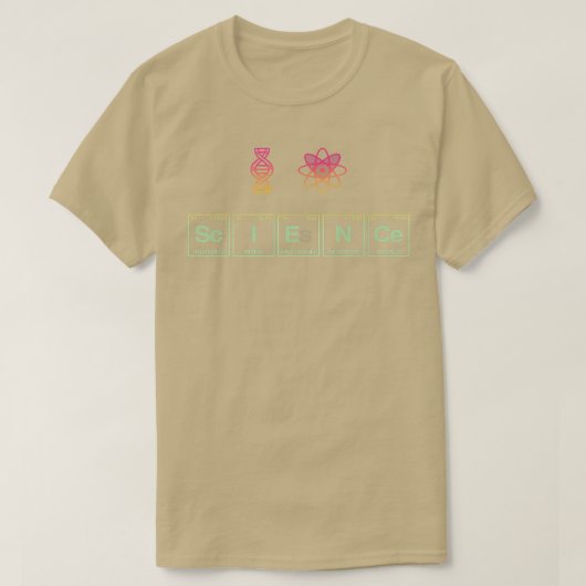 私は周期表書の要素の科学が大好き Tシャツ (デザイン正面)
