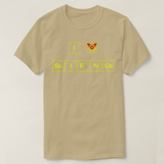私は周期表書の要素の科学が大好き Tシャツ (デザイン正面)