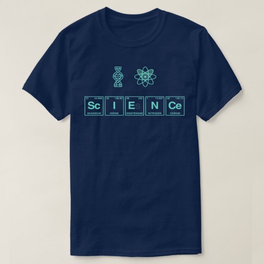 私は周期表書の要素の科学が大好き Tシャツ (デザイン正面)