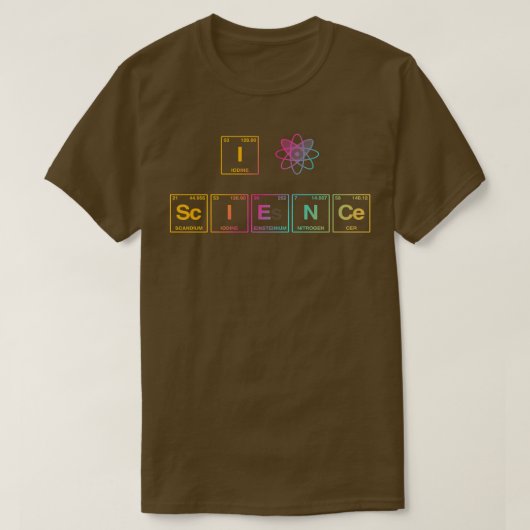 私は周期表書の要素の科学が大好き Tシャツ (デザイン正面)