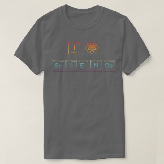 私は周期表書の要素の科学が大好き Tシャツ (デザイン正面)