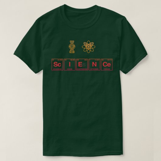 私は周期表書の要素の科学が大好き Tシャツ (デザイン正面)