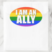 私は味方の楕円形のステッカーだ 楕円形シール (バッグ)