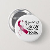 私は咽喉がんが打ち負かされうる証拠である 缶バッジ (正面&裏面)